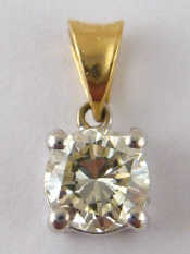 Appraisal: A round brilliant cut diamond solitaire pendant the diamond measuring