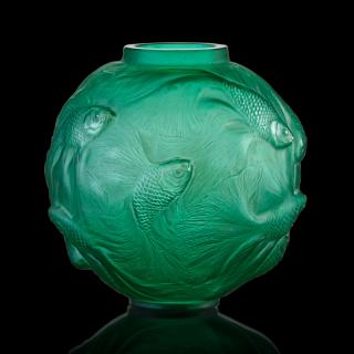 Appraisal: LALIQUE Formose vase green glass LALIQUE Formose vase France des