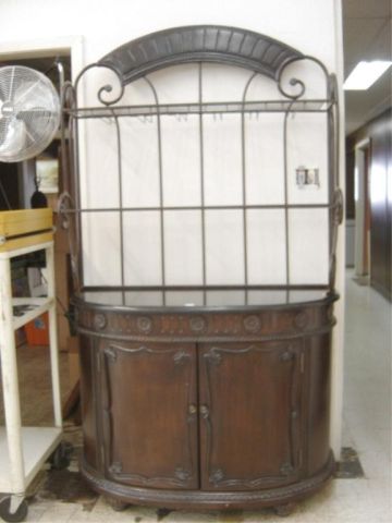 Appraisal: IRON WOOD BAKER'S RACK