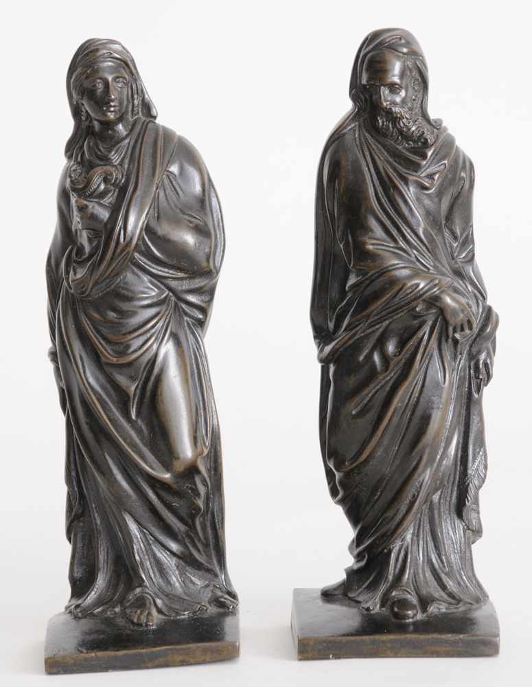 Appraisal: PAIR OF FRENCH BRONZE FIGURES OF A PROPHET AND A