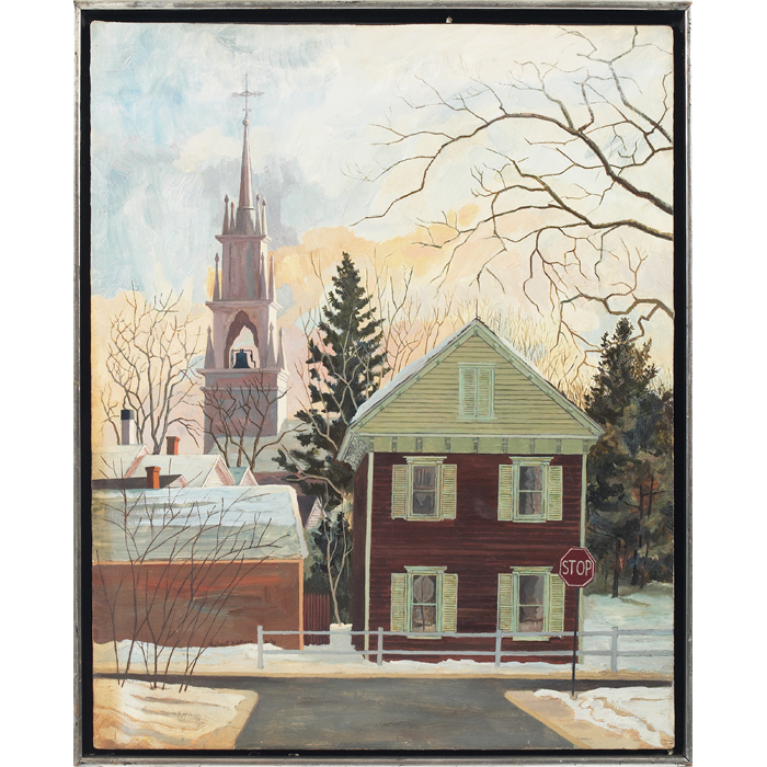 Appraisal: Robert Solotaire American - ''New England Town '' oil on