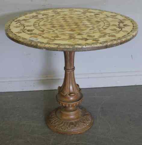 Appraisal: Pietra Dura Pedestal Table From a Scarsdale NY estate Dimensions