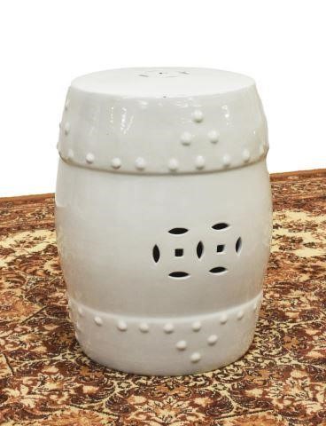 Appraisal: Chinese glazed ceramic garden stool th c barrel form with