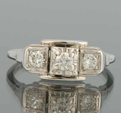 Appraisal: A Ladies' Art Deco Diamond Ring Signed Jabel k white