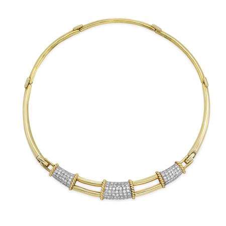 Appraisal: Gold and Diamond Necklace Estimate -