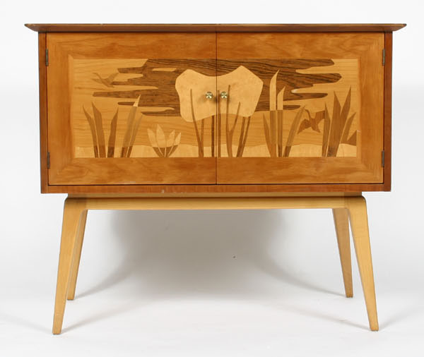 Appraisal: Johnson Bros Grand Rapids MI mid-Century modern credenza inlaid with