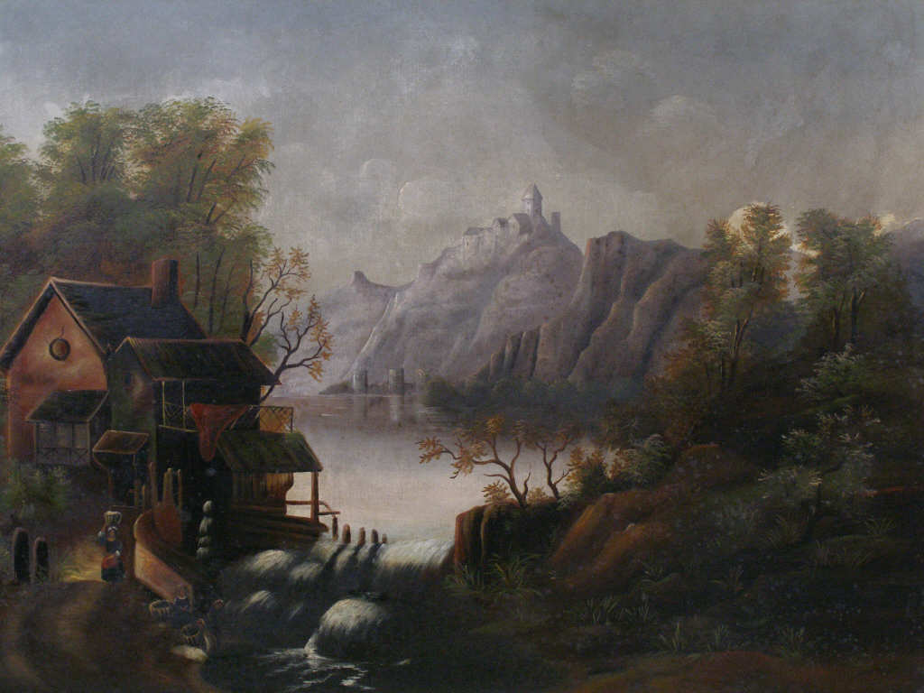 Appraisal: American School Imaginary Landscape th c oil on canvas unsigned