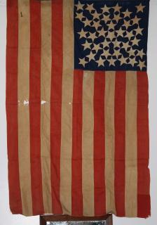 Appraisal: rare US star flag North Dakota hand sewn cotton old