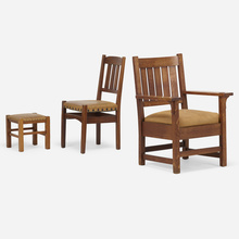 Appraisal: Gustav Stickley ARMCHAIR AND SIDE CHAIR MODELS AND USA -