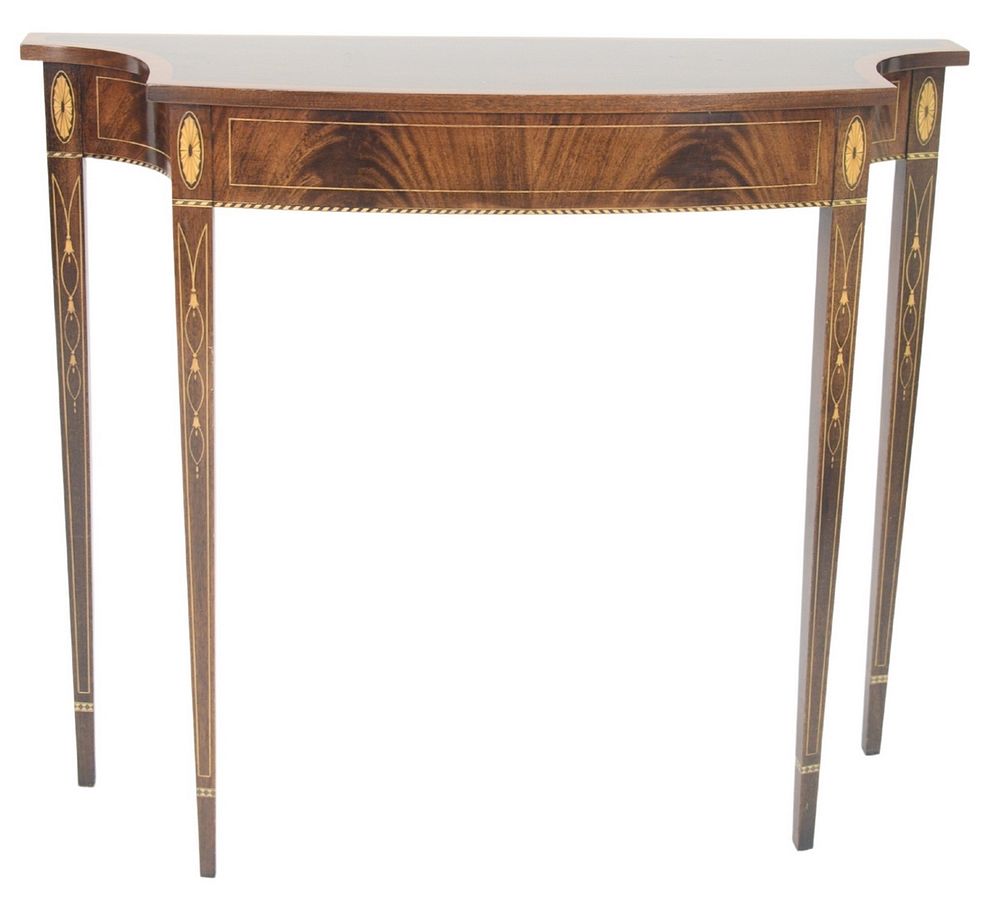 Appraisal: Stickley Mahogany Inlaid Console Table height inches width inches Stickley