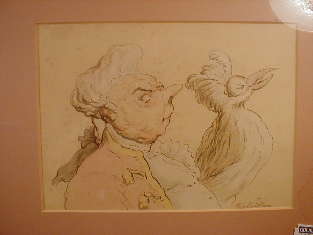 Appraisal: Circle of Thomas Rowlandson A characature of a portly gentleman