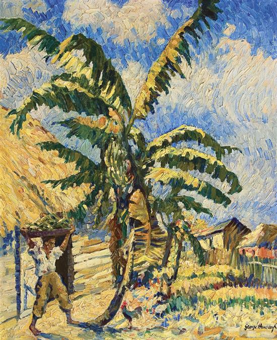 Appraisal: GEORGE HAUSDORF American - Scene in the Dominican Republic oil