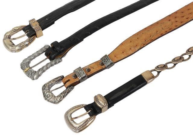 Appraisal: lot of Ladies western leather belts with metal buckles including