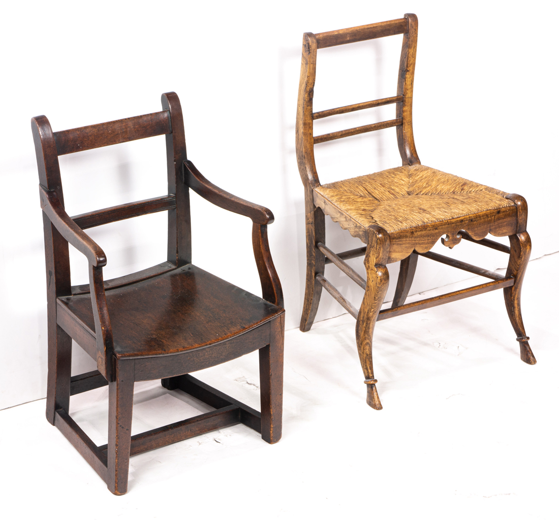 Appraisal: TWO ENGLISH CHILDS CHAIRS Two English childs chairs the first