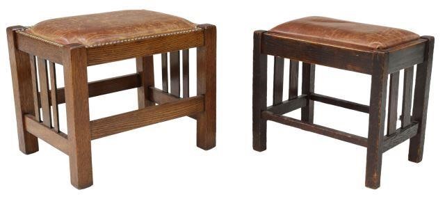 Appraisal: lot of American Arts and Crafts oak footstools early th