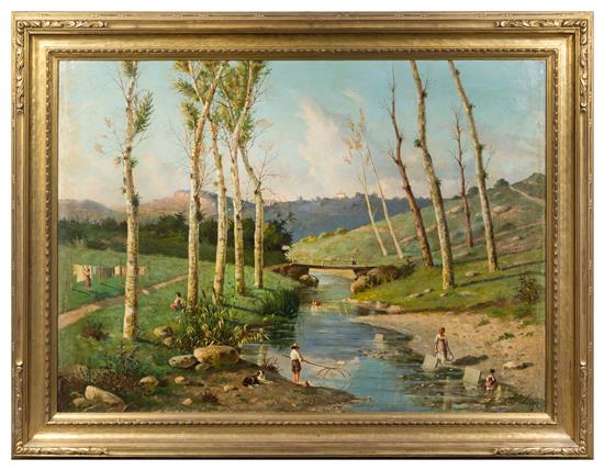 Appraisal: Sale Lot A Luzzi Italian Late th Century Pastoral Scene