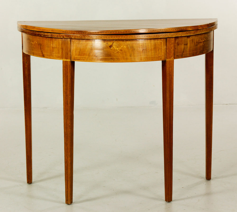 Appraisal: - Hepplewhite Demilune Card Table Hepplewhite demilune card table c