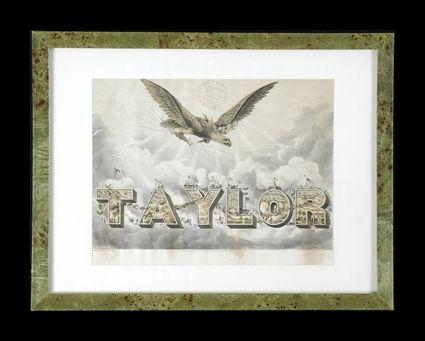 Appraisal: AMERICAN SCHOOL ZACHARY TAYLOR POLITICAL MEMORABILIA Engraving with hand-coloring x