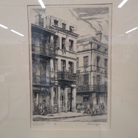 Appraisal: Morris Henry Hobbs etching Coati St Exchange Alley Old Ne