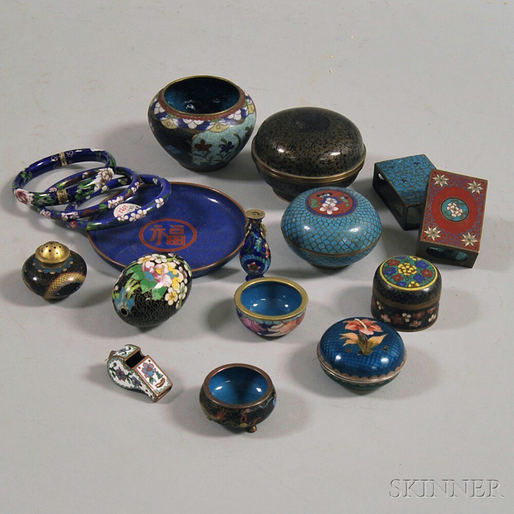 Appraisal: Small Group of Cloisonne Items including three bangle bracelets two