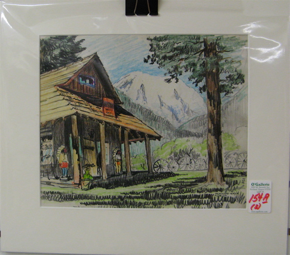 Appraisal: THAYNE J LOGAN Oregon - Three conte crayon sketches on