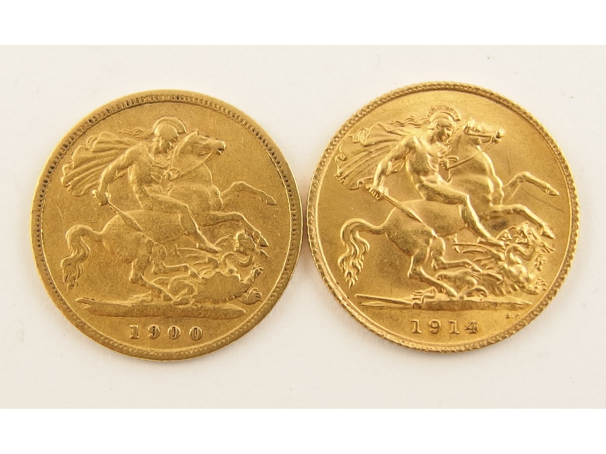 Appraisal: Two gold half sovereigns dated and