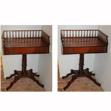 Appraisal: Pair of Regency Style Rosewood Side Tables Estimate -