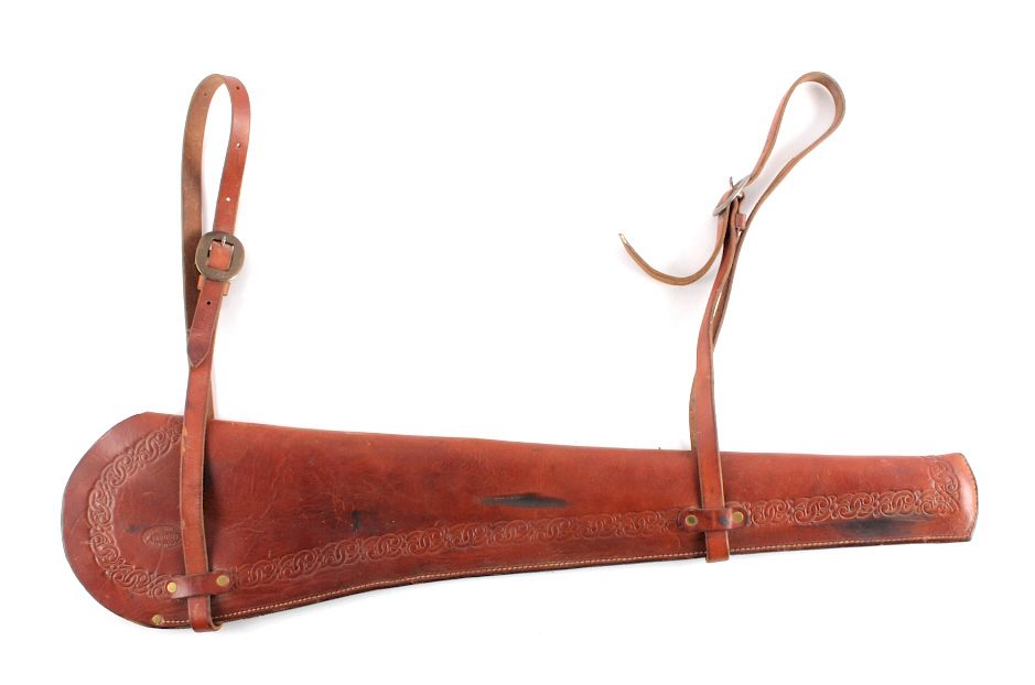 Appraisal: Miles City Saddlery Leather Rifle Scabbard This is an original