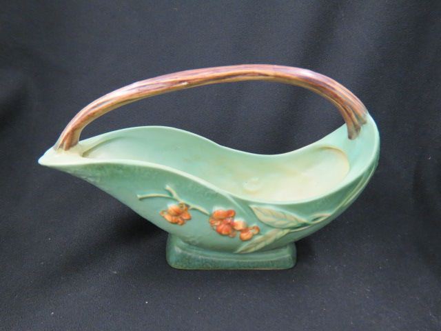 Appraisal: Roseville Pottery Bittersweet Basket green - excellent