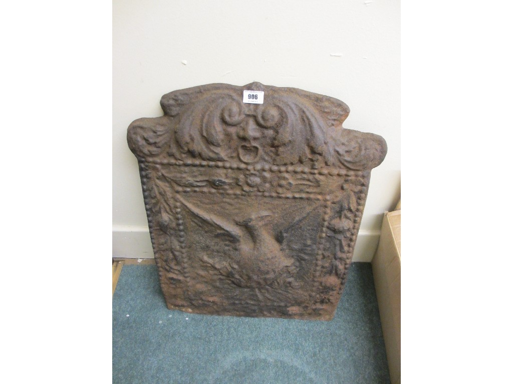 Appraisal: th Century cast iron fire panel