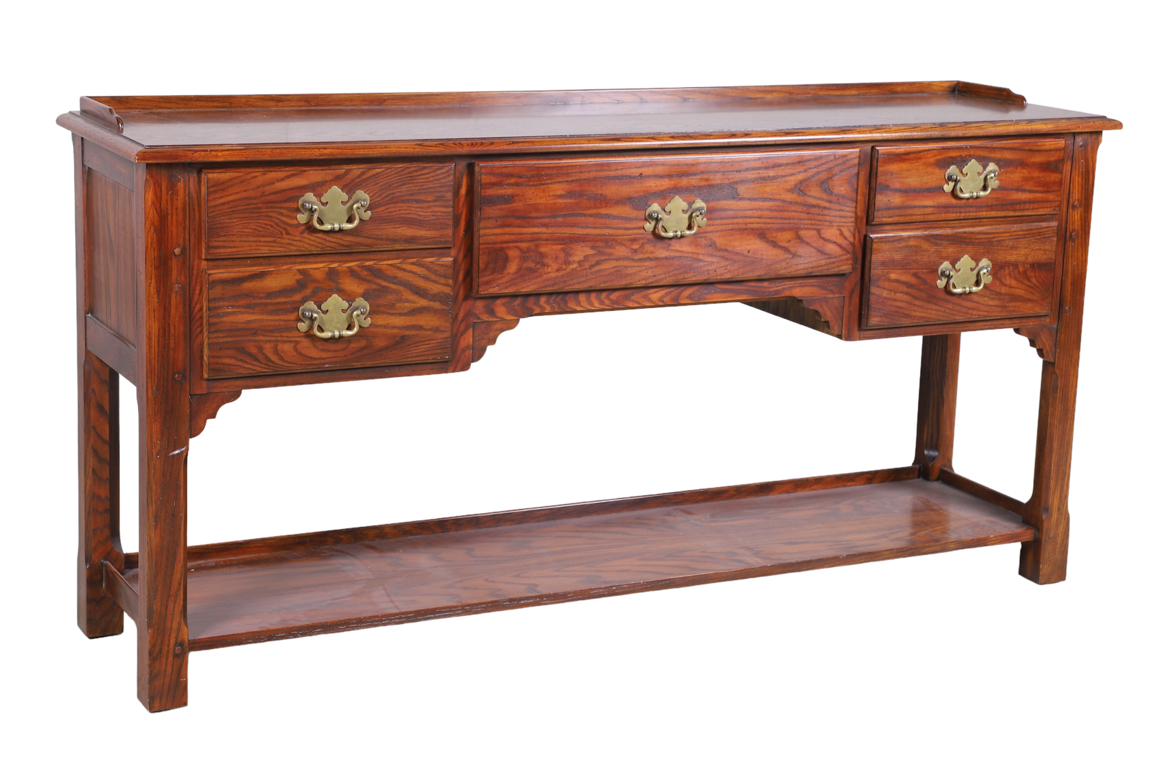 Appraisal: John Widdicomb oak -tier console table drawers lower shelf h