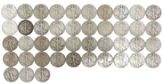 Appraisal: lot of U S Walking Liberty half dollars S D