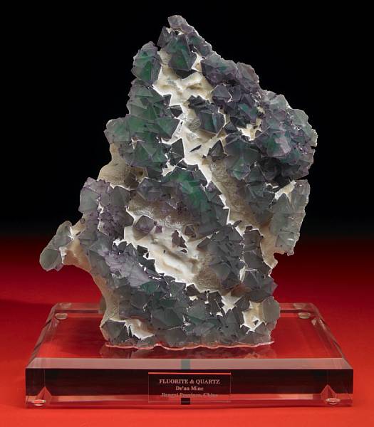 Appraisal: Fluorite on Quartz Matrix Mineral Specimen De An Mine Jiangxi