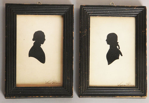 Appraisal: Pair of silhouettes th c of Saul and Sylvia Guthrie