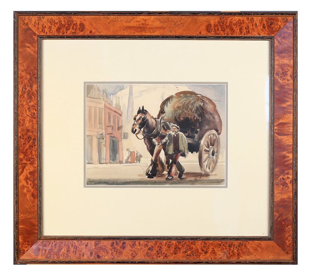 Appraisal: Paul Ulen American - Farmer with Horse Drawn Haycart Paul