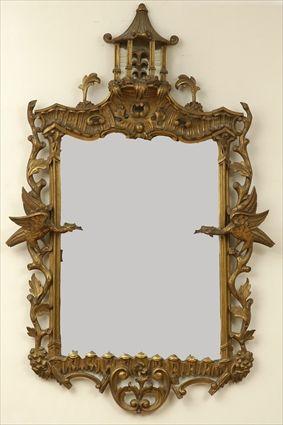 Appraisal: George III-Style Carved Giltwood Wall Mirror x in