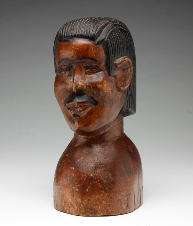 Appraisal: AMERICAN FOLK ART MALE BUST First quarter th century pine