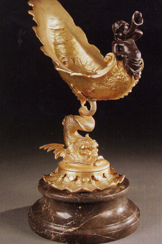 Appraisal: A FRENCH GILT BRONZE FIGURAL CENTERPIECE early th century of