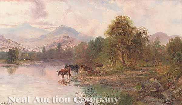 Appraisal: Charles Hall British active late th c Cattle Watering in