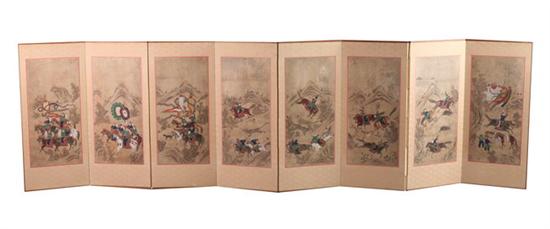 Appraisal: ANONYMOUS Korean th th century HUNTING SCENE Ink and color