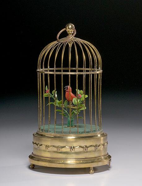 Appraisal: AUTOMATON GRIESBAUM SINGING BIRD IN CAGE early th century with