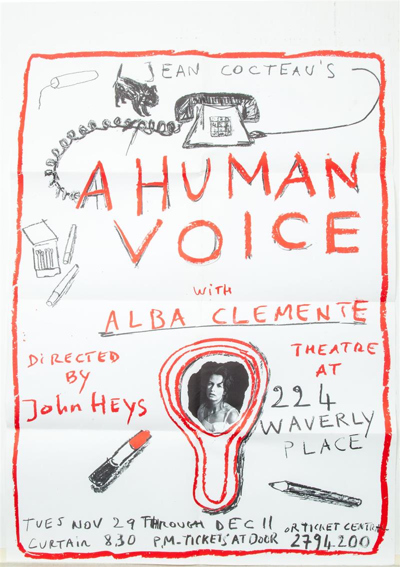 Appraisal: After Jean Cocteau - A Human Voice Poster on wove