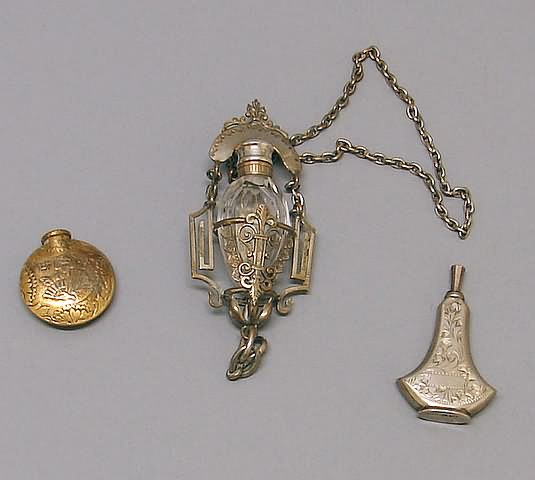 Appraisal: Silver mounted together with continental silver perfume bottle and brass