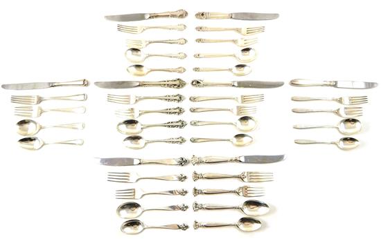 Appraisal: SILVER eight -pc settings of sterling flatware from Gorham Wallace