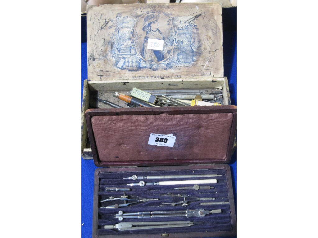 Appraisal: Lot comprising set of drawing instruments and a box of