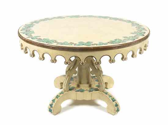 Appraisal: A Continental Painted Breakfast Table having a circular top with