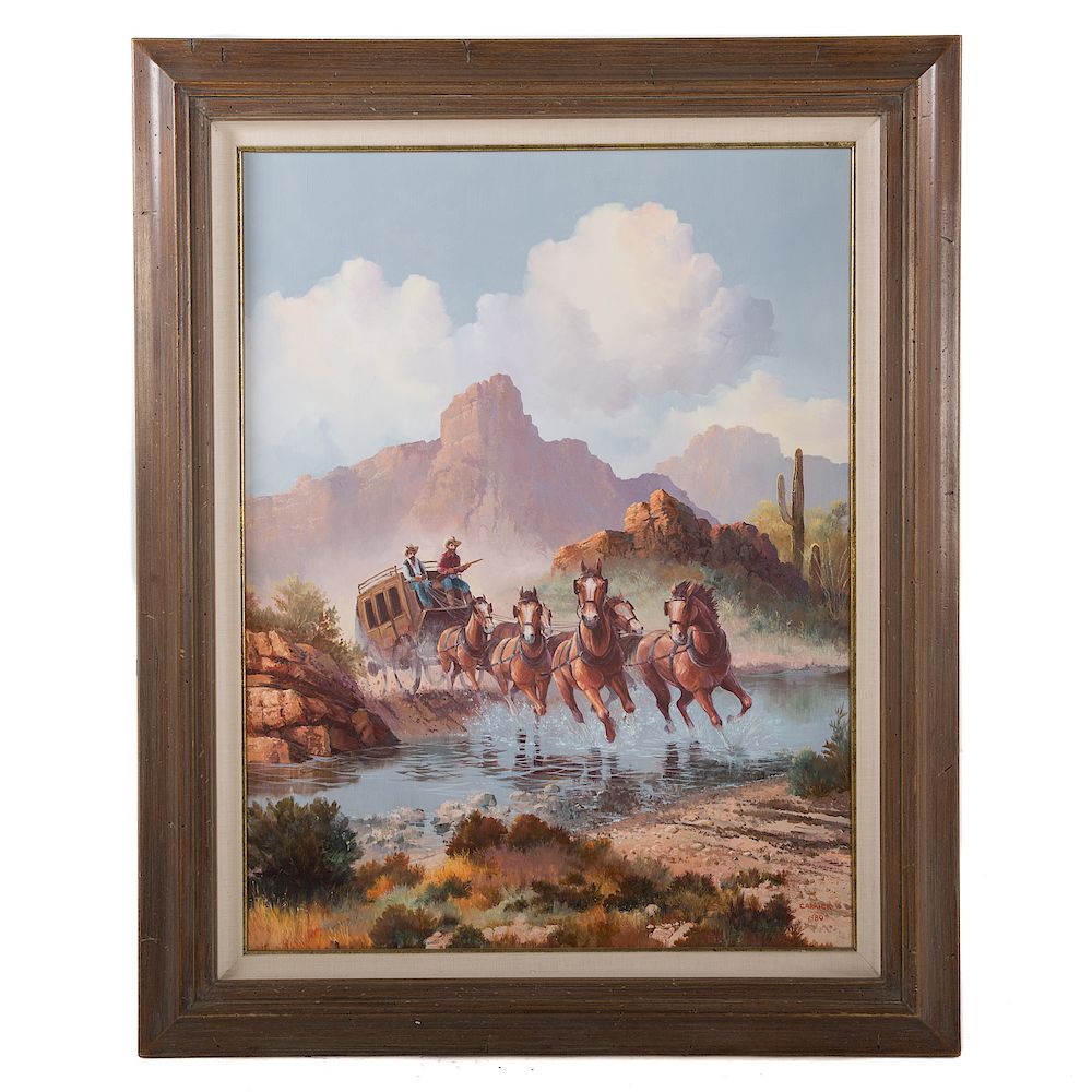 Appraisal: Beverly Jamison Carrick Crossing the Stream American b Oil on