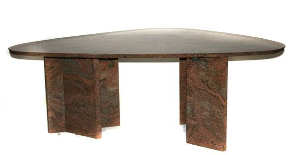 Appraisal: A contemporary granite dining table restorations repairs losses height in