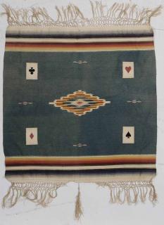 Appraisal: Southwestern Tourist Mat serrated edge diamond and playing cards on