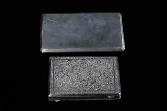 Appraisal: PERSIAN SILVER BOX TOGETHER WITH RECTANGULAR BOX - Weight oz